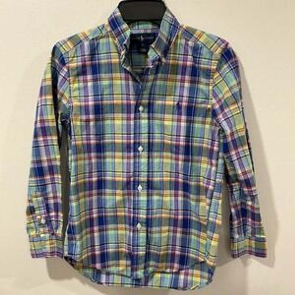 Ralph Lauren Classic Plaid Button Down Boys S(8)